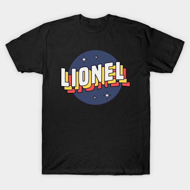 Lionel - Colorful Layered Retro Letters T-Shirt by Mandegraph